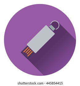 USB flash icon. Flat color design. Vector illustration.