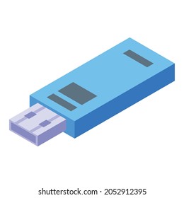 Usb flash icon isometric vector. Usb flash drive. Computer plug disk