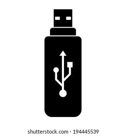 Usb flash icon on white background.