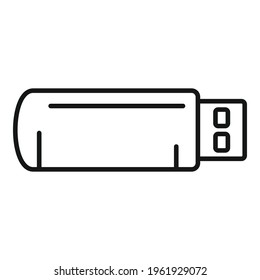 Usb flash icon. Outline Usb flash vector icon for web design isolated on white background
