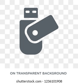 USB Flash icon. Trendy flat vector USB Flash icon on transparent background from hardware collection. 