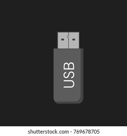USB flash Icon in trendy flat style isolated on grey background, for your web site design, app, logo, UI. Vector illustration