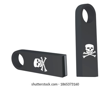 USB flash malware. vector illustration