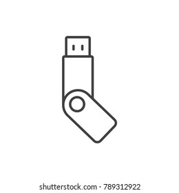 USB flash, memory card line icon.