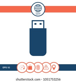 USB flash memory drive icon
