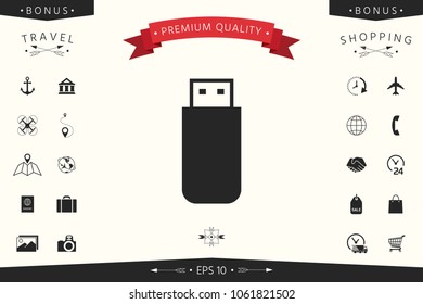 USB flash memory drive icon