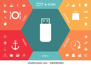 USB flash memory drive icon