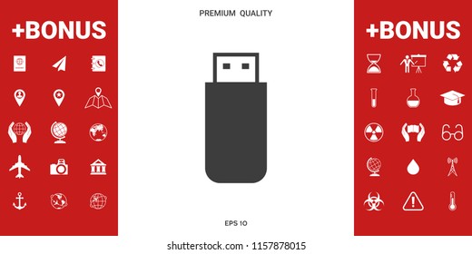 USB flash memory drive icon