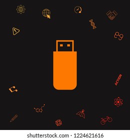 USB flash memory drive icon. Graphic elements for your design