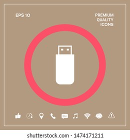 USB flash memory drive icon. Graphic elements for your design