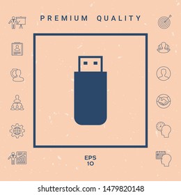 USB flash memory drive icon. Graphic elements for your design