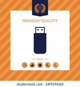 USB flash memory drive icon. Graphic elements for your design