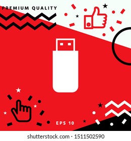 USB flash memory drive icon. Graphic elements for your design