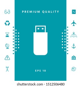 USB flash memory drive icon. Graphic elements for your design