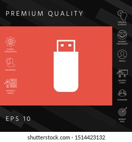 USB flash memory drive icon. Graphic elements for your design