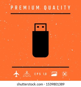 USB flash memory drive icon. Graphic elements for your design