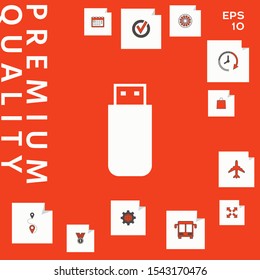USB flash memory drive icon. Graphic elements for your design