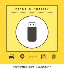 USB flash memory drive icon. Graphic elements for your design
