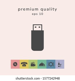 USB flash memory drive icon. Graphic elements for your design