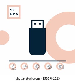 USB flash memory drive icon. Graphic elements for your design