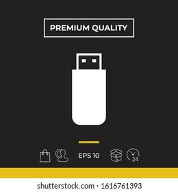 USB flash memory drive icon. Graphic elements for your design