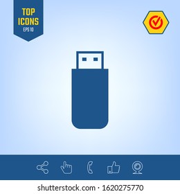 USB flash memory drive icon. Graphic elements for your design