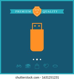 USB flash memory drive icon. Graphic elements for your design