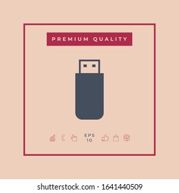 USB flash memory drive icon. Graphic elements for your design