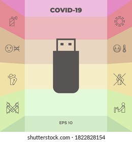 USB flash memory drive icon. Graphic elements for your design