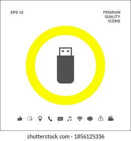 USB flash memory drive icon. Graphic elements for your design