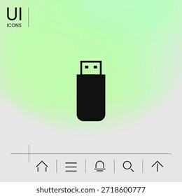 USB flash memory drive icon, elements for your design