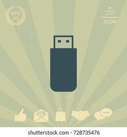USB flash memory drive icon