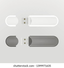 usb flash memory drive mock-up isolated vector