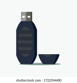 Usb Flash Memory icon, flat style. illustration of flash memory with a white background.  vector illustration. vector icon.