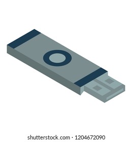 Usb flash memory icon. Isometric of usb flash memory vector icon for web design isolated on white background