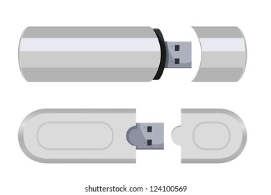 Usb flash memory isolated on the white background