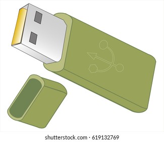 Usb flash memory isolated on the white background