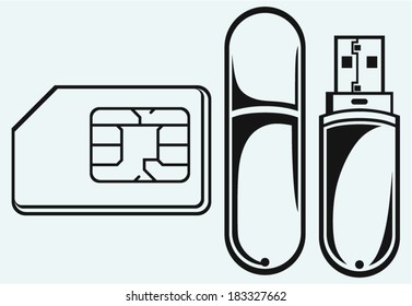 Usb flash memory and mobile phone sim