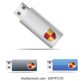 Usb flash memory with shield