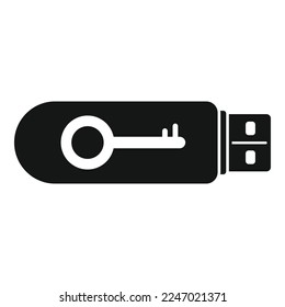 Usb flash password recovery icon simple vector. Page account. Internet screen
