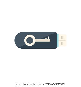 Usb flash password recovery icon flat vector. Page account. Internet screen isolated