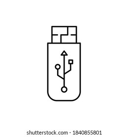 usb flash or pen drive single isolated icon with line or outline style