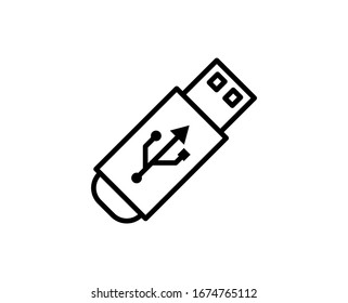 Usb flash premium line icon. Simple high quality pictogram. Modern outline style icons. Stroke vector illustration on a white background. 