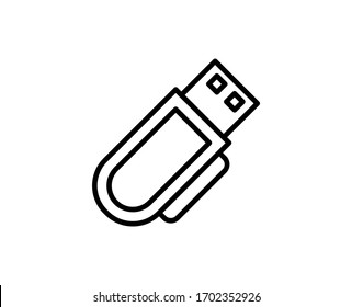 Usb flash premium line icon. Simple high quality pictogram. Modern outline style icons. Stroke vector illustration on a white background. 