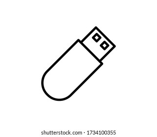 Usb flash premium line icon. Simple high quality pictogram. Modern outline style icons. Stroke vector illustration on a white background. 
