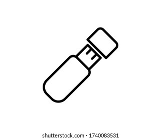 Icono de línea premium de flash Usb. Pictograma sencillo de alta calidad. Iconos modernos de estilo de contorno. Ilustración vectorial de trazo sobre un fondo blanco. 