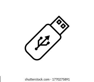 Usb flash premium line icon. Simple high quality pictogram. Modern outline style icons. Stroke vector illustration on a white background. 