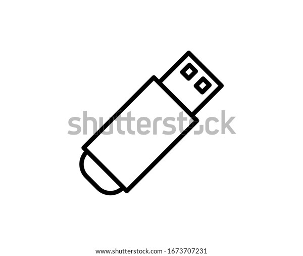 Usb flash premium line icon. Simple high\
quality pictogram. Modern outline style icons. Stroke vector\
illustration on a white background.\
