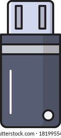 USB flash vector flat line icon 
