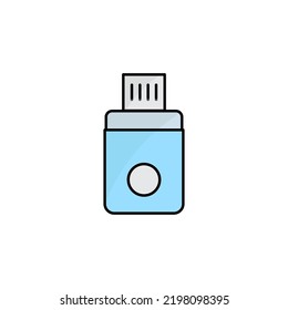 USB Flashdisk icon. Icon related to electronic, technology. Lineal color icon style, colored. Simple design editable